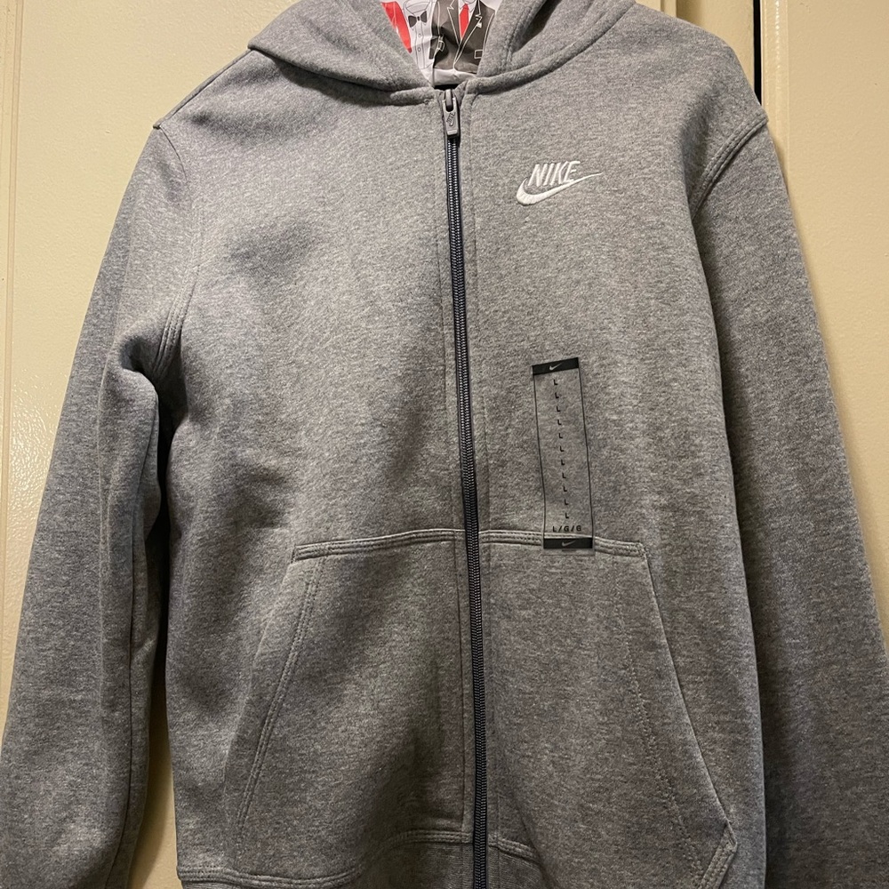 Boys Nike gray zip hoodie